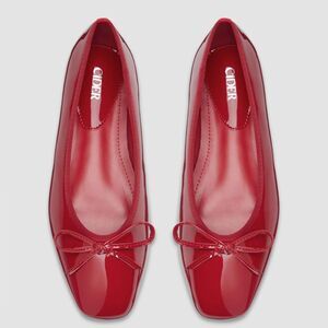 Cider Preppy Euro Coquette Cherry Red Bow Ballerinas Flats Slip On Size US 7.5